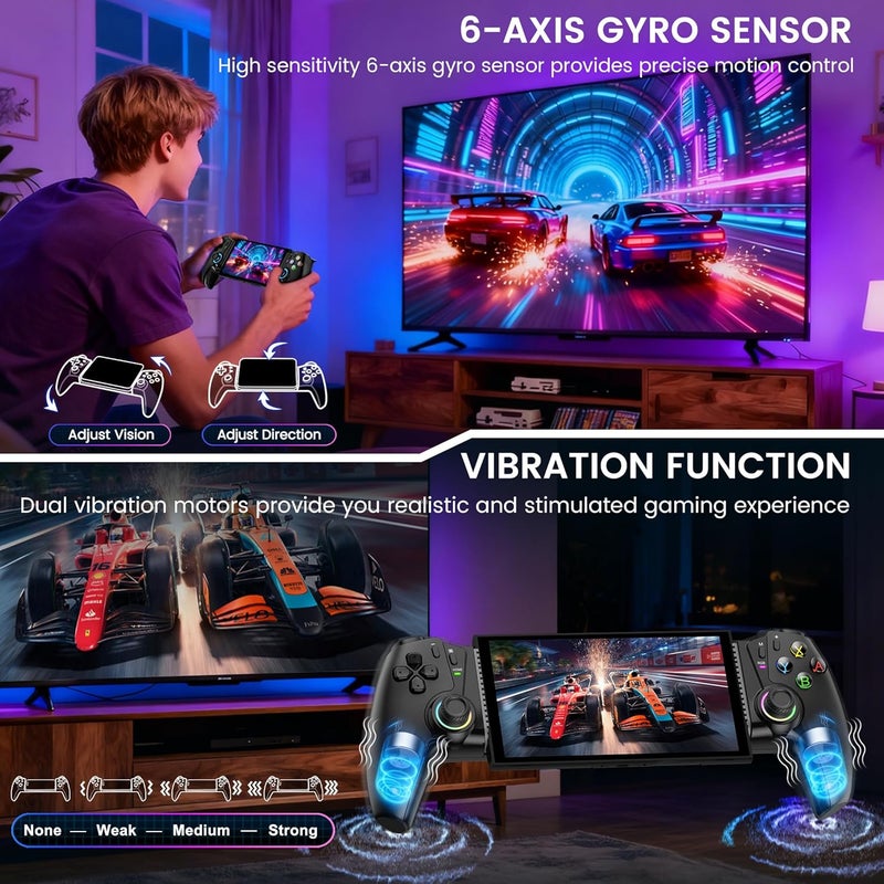 KICKDOT Switch Controller Compatible With Nintendo Switch 2/1/OLED With Hall Joystick LED, Wireless One-Piece Handheld Mobile Phone Controller for iPhone Android Support Xbox, Steam Link, PlayStation 3 skins - Image 5